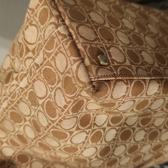 Salvatore Ferragamo Gancini Canvas Tote Beige and Brown - Picture 11 of 15